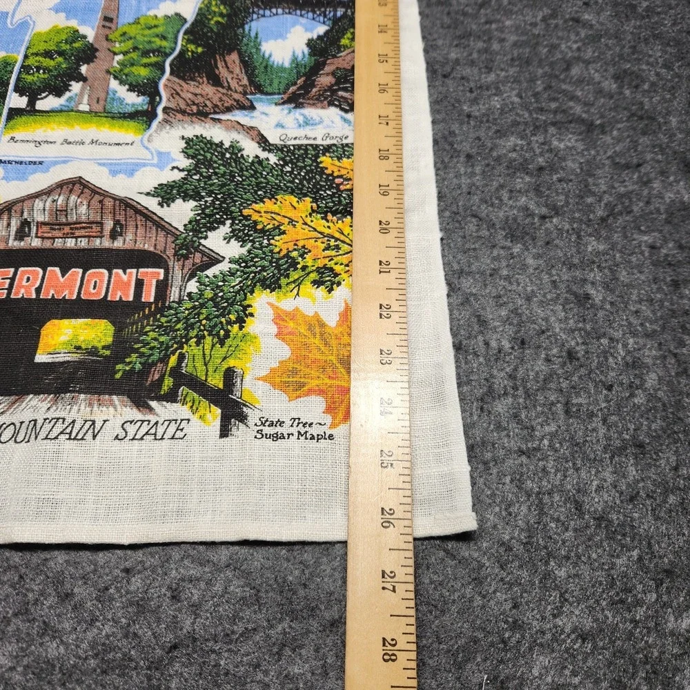 Kay Dee Vintage Linen Kitchen Tea Towel Vermont Souvenir Tourist Locations State